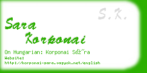 sara korponai business card